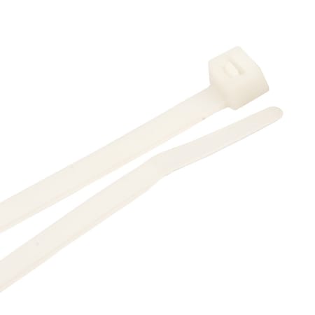 Forney Cable Tie, 8 in L, 2 in Max Bundle Dia., Natural, Nylon 6/6, 120 lb Strength, 100 PK 62066